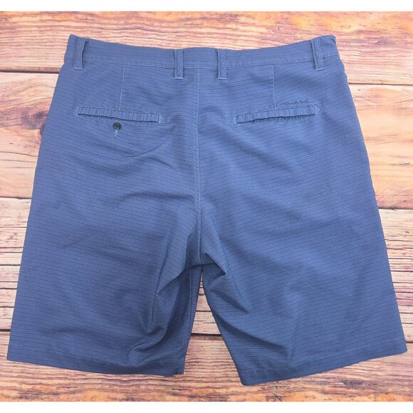 Travis Mathew Mens Blue Striped Flat Front Golf Shorts 34 *Small flaw* - Picture 2 of 7